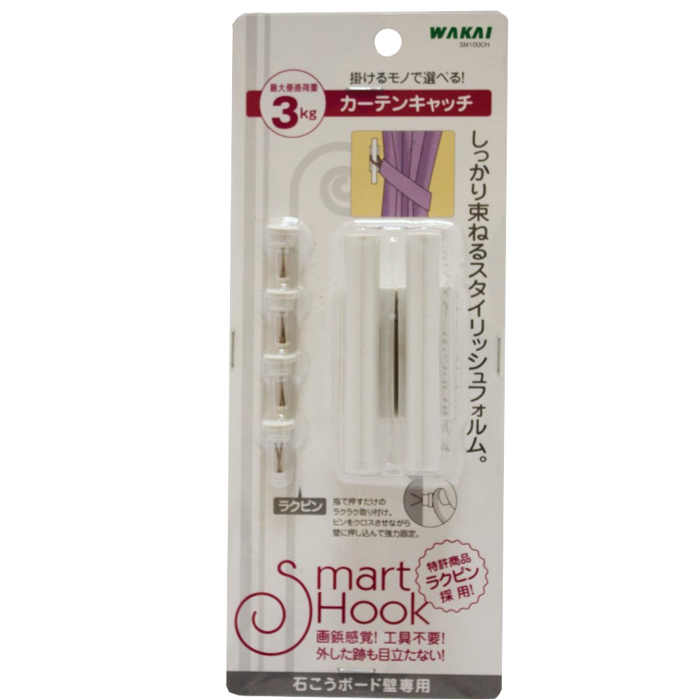 Amazon | WAKAI 石こうボード用カーテンキャッチ(2個入) | 釘フック